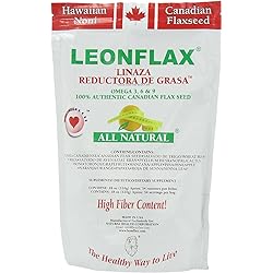 Leonflax, 100% Authentic Canadian Flax Seed, All-natural, High Fiber Content, Dietary Supplement to Improve your Digestive Health, 18 Oz, Bag