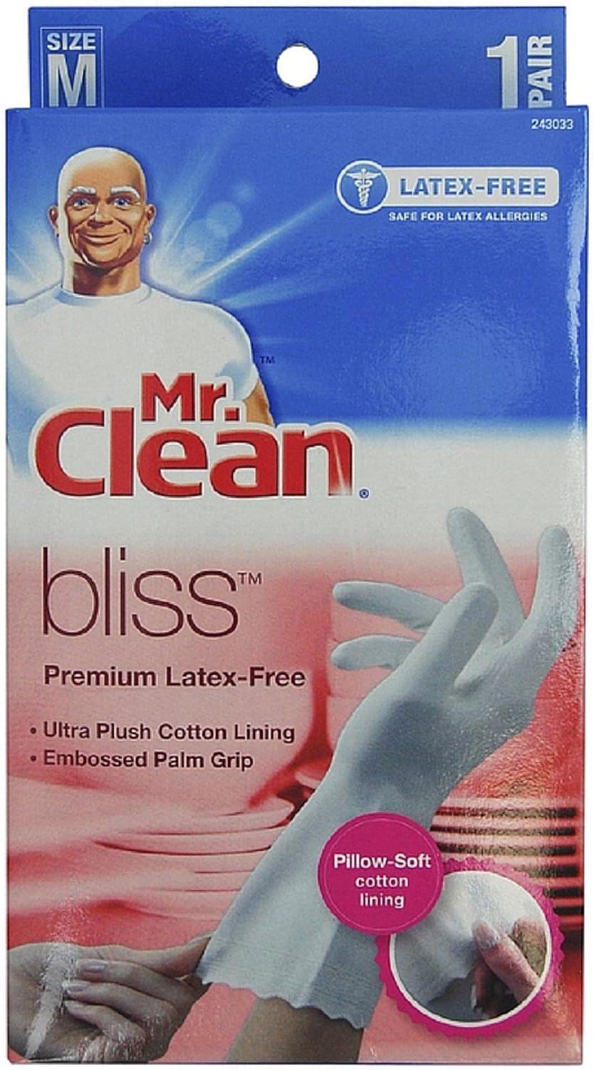 Mr. Clean Premium Latex-Free Gloves Bliss Medium Size Pack of 2 Pairs