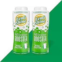 Lemi Shine Dish Detergent Booster, Hard Water Stain Remover, Multi-Use Citric Acid Cleaner 24 oz Container, 2 Pack Bundle