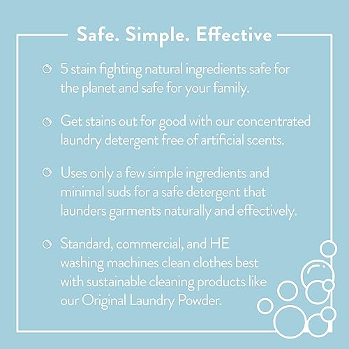 Molly's Suds Original Laundry Detergent Powder | Natural Laundry Detergent for Sensitive Skin | Earth-Derived Ingredients, Stain Fighting | Eucalyptus Scent | 120 Loads