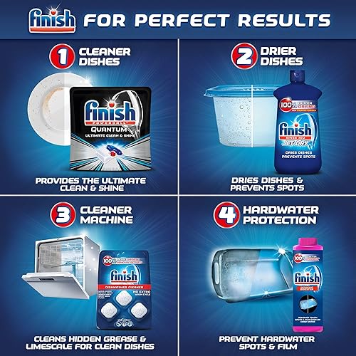 Finish Dual Action Dishwasher Cleaner: Fight Grease & Limescale, Fresh, 8.45 oz Pack of 6
