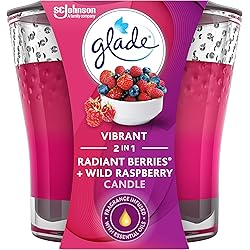 Glade 2-in-1 Candle Air Freshener, Radiant Berries and Wild Raspberries, 3.4 Ounce