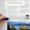 MAGDEPO 3X Handheld Magnifier Lightweight Crystal Clear Acrylic 2-in-1 Transperants Magnifying Glass for Reading Small Prints, Books, Magazine, Coins, Maps, Inspections...etc