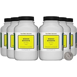 Sodium Benzoate [NaC7H5O2] 99.9% USP Food Grade Micropellets 1.5 Lb in 6 Bottles USA