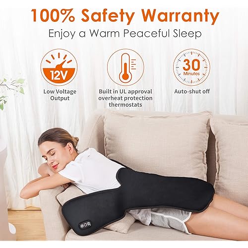 Heating Pad for Neck and Shoulders,Weighted Wearable Wrap Around Heating Pads with Massager,Electric Heat Pads for Neck Back Shoulder Pain Relief,2 Heat Levels & 5 Massage Nodes,Auto Shut Off,Portable