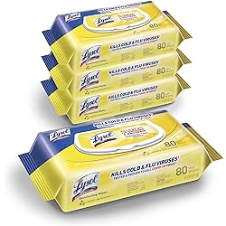 Lysol Disinfectant Handi-Pack Wipes, Multi-Surface Antibacterial Cleaning Wipes, For Disinfecting and Cleaning, Lemon and Lime Blossom, 320 Count Pack of 4