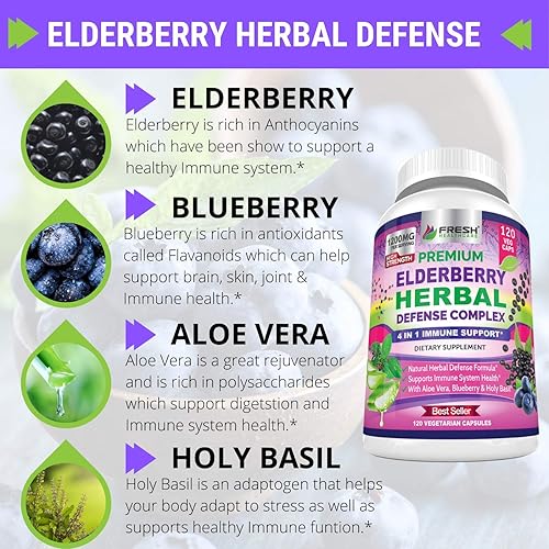 Elderberry Immune Support and Elderberry Herbal Defense - Bundle