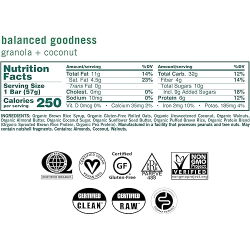 GoMacro MacroBar Organic Vegan Snack Bars - Granola Coconut 2.0 Ounce Bars, 12 Count & MacroBar Organic Vegan Protein Bars - Banana Almond Butter 2.3 Ounce Bars, 12 Count