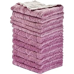 12PCS OstWony Super Absorbent Cleaning Cloths, Kitchen Towels Dish Towels, Multipurpose Reusable Dish Cloths, Double-Sided Microfiber Cleaning Rags for Furniture, Car, Tea, Bowl, 10x 6 inch