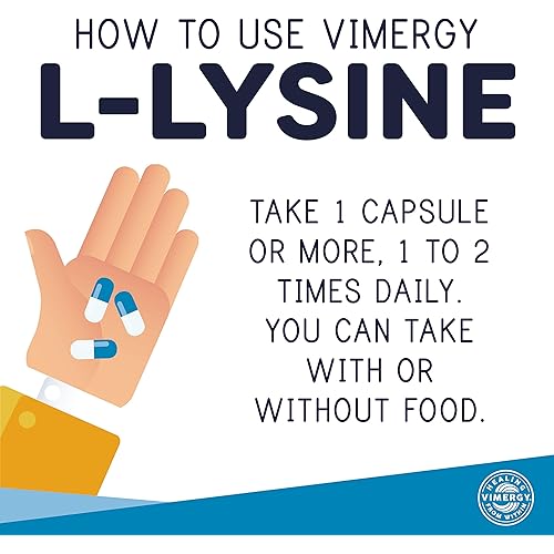 Vimergy L-Lysine Capsules – Essential Amino Acid – Supports Protein Synthesis & Immune System – Supports Healthy Skin, Bone & Tissue - Non-GMO, Gluten-Free, Kosher, Soy-Free, Vegan, Paleo 270 ct