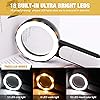 JMH Magnifying Glass with Light, 30X Handheld Large Magnifying Glass 18LED Cold and Warm Light with 3 Modes, Illuminated Lighted Magnifier for Seniors Reading, Inspection, Coins, Jewelry, Exploring