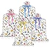 4 Pcs Large Gift Bags Jumbo Plastic Gift Bag Oversized Plastic Storage Bags 48"x 36" with 4 Rolls Ribbons for New Parents Baby Shower Birthday Engagement Wedding Christmas Party