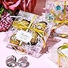 35 Pcs Clear Favor Boxes 4 x 4 x 1.2 Inch Transparent Rectangle PVC Plastic Boxes 40 Pcs Thank You Label Stickers and 1 Roll Gold Ribbon for Wedding Candy Chocolate Birthday Halloween Christmas Gift