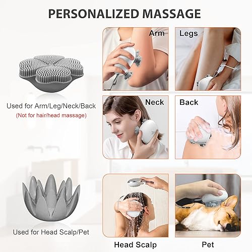Snailax Cordless Electric Scalp Massager, Portable Head Massager, 2 Massage Styles & 3 Modes,Handheld Deep Clean Hair Massager,Body Massager for Hair Growth, Stress Relax,Pain Relief,Ideal gifts