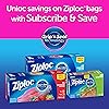 Ziploc Snack Bags for On the Go Freshness, Grip 'n Seal Technology for Easier Grip, Open, and Close, 90 Count, Pack of 3 270 Total Bags