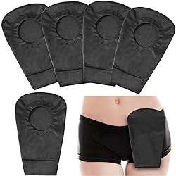 4 Pcs Black Ostomy Bag Cover Ostomy Pouch Cover Odor Control Stretchy Bag Cover Washable Pouch Liner for Women Men Lightweight Care Protector Protective Bag 2.8 Inch Diameter