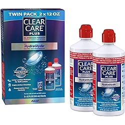 Clear Care Plus Cleaning Solution with Lens Case, Twin Pack, Multi, 12 Oz, Pack of 2
