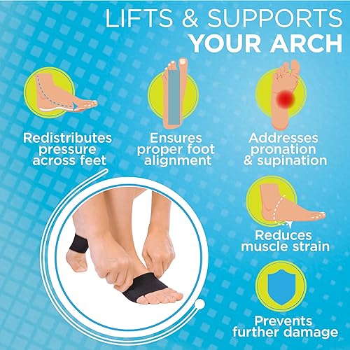 BraceAbility Plantar Fasciitis Arch Support Bands - Pair of Durable Foot Brace Compression Sleeve Inserts for Fallen Arches, Flat Foot Correction, Heel Spur Pain Relief and Muscle Strains Pack of 2