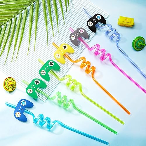 36 Video Game Reusable Plastic Straws Video Game Straws for Video Game Birthday Christmas Party Supplies