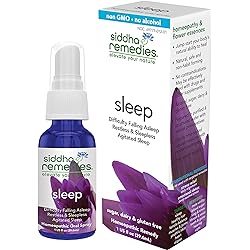 Siddha Remedies Sleep Aid Spray for Adults & Children | Induces Natural Sleep by Releasing Stress & Worry | 100% Natural Homeopathic Remedy with Cell Salts & Flower Essences for Deep Restful Sleep