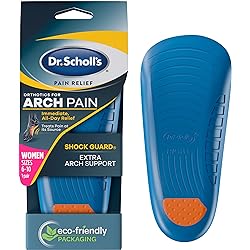 Dr. Scholl's ARCH Pain Relief Orthotics, Insoles for Women 6-10, 1 Pair Shoe Inserts