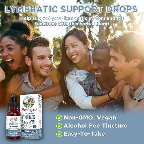 Lymphatic Support Drops | USDA Organic Lymphatic Cleanse for Immune Support | Lymphatic Support Supplement with Echinacea & Elderberry | Antioxidant & Immune Defense | Vegan | Non-GMO | 30 Servings