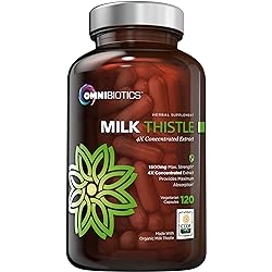 Organic Milk Thistle Capsules, 1500mg 4X Concentrated Extract with Silymarin is The Strongest Milk Thistle Supplement Available. Great for Liver Cleanse & Detox! 120 Vegetarian Capsules