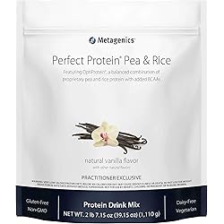 Metagenics Perfect Protein® Pea & Rice - Featuring OptiProtein®, a Balanced Combination of Proprietary Pea and Rice Protein with Added BCAAs, Vanilla Flavor | 30 Servings