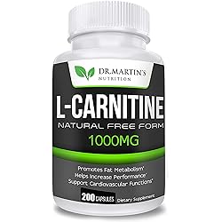 Extra Strength L-Carnitine - 200 Capsules - 1000mg Per Serving - Boost Your Metabolism and Increase Performance