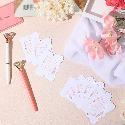 100 Pack Wedding Wand Favor Tags Exit Wedding Send off Tags Gold Foil Favors Paper Gift Ribbon Wedding Wand Tags for Wedding Favors Party