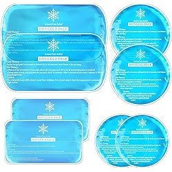 Tutmyrea Ice Packs for Injuries Reusable, 8 Pack Soft Gel Ice Pack, Hot and Cold Compress, Gel Ice Pack for Kids Boo Boo, Cold Packs for Injuries, Migraines, First Aid, Pain Relief, Wisdom Teeth