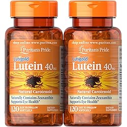 Puritan's Pride Lutein 40mg With Zeaxanthin, Supports Eye Health, 240 Total Count 120 Count Softgels, Pack of 2