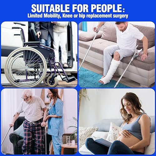 Homymusy Leg Lifter Strap, 40 inches with Durable SS304 Foot Loop-Mobility Aid for Disables and Elderly,Durable Tool for Hip&Knee Surgery Recovery