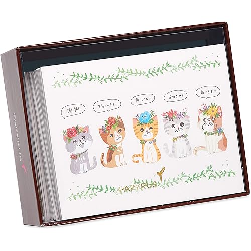 Papyrus Thank You Cards with Envelopes, Kittens 20-Count