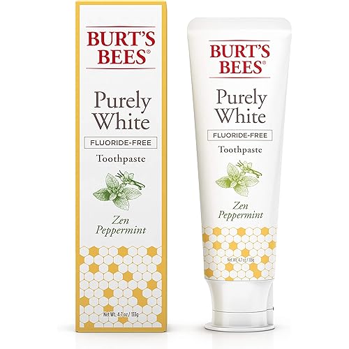 Burt's Bees, Toothpaste Fluoride Free Purely White Zen oz, Peppermint, 4.7 Ounce
