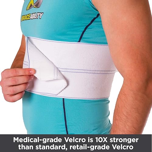 BraceAbility Broken Rib Brace | Elastic Chest Wrap Belt for Cracked, Fractured or Dislocated Ribs Protection, Compression and Support Universal Male