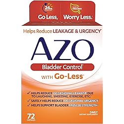 AZO Bladder Control with Go-Less Daily Supplement | Helps Reduce Occasional Urgency | Helps reduce occasional leakage due to laughing, sneezing and exercise††† | 72 Capsules