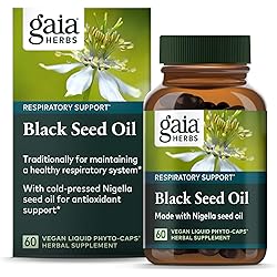 Gaia Herbs Black Seed Oil - Cold-Pressed Capsules for Lung, Respiratory, and Antioxidant Support - with Organic Nigella Seed Oil - Herbal Supplement - 60 Vegan Liquid Phyto-Capsules 30-Day Supply