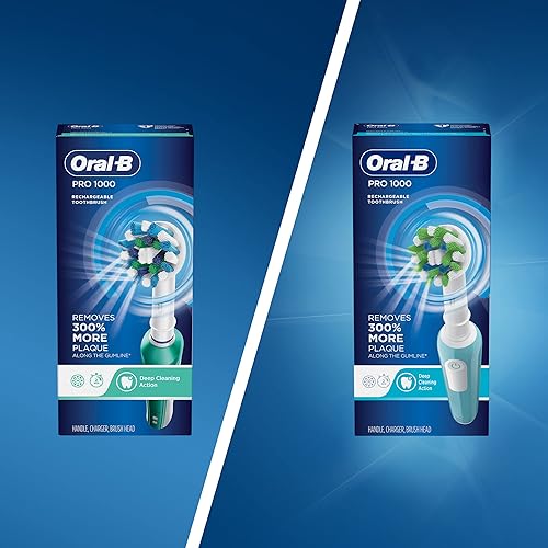 Oral-B Pro 1000 CrossAction Electric Toothbrush, Green