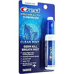 Crest Pro-Health | Portable Alcohol-Free CPC Antibacterial Mist with Clean Mint Flavor | Fights Odor-Causing Bacteria for Instant Fresh Breath - 1 Count 0.44oz Breath Spray