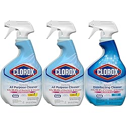 Clorox Disinfecting Spray, Bleach Free Bathroom Cleaner Spray, All Purpose and Bathroom Cleaning, Bleach Free Disinfectant, 30-32 Ounces Pack of 3