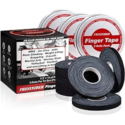 FRESINIDER Finger Tape - Strong Athletic Tape | 0.3” x 45 Feet 9 Pack Tin Set | No Sticky Residue | for Rock Climbing, BJJ Jiu Jitsu, Grappling, Judo, MMA, Rock Climbing and Martial Arts Black