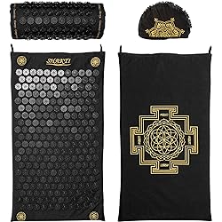 Shakti Premium Acupressure Mat and Pillow Set, Sustainable & Durable, Relieves Stress & Tension, Promotes Relaxation & Focus, Ethically Handcrafted Acupuncture Mat, Organic Cotton Certified