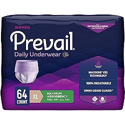 Prevail Proven | X-Large Pull-Up | Women’s Incontinence Protective Underwear | Maximum Absorbency | 64 Count