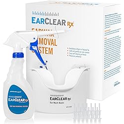 Earwax Removal System by Nuance Medical EarClear Rx – Safest Ear Flush Solution for Adults and Kids Self Use- Rigid Tip Ear Cleaning Kit with Basin and 20 Disposable Tips