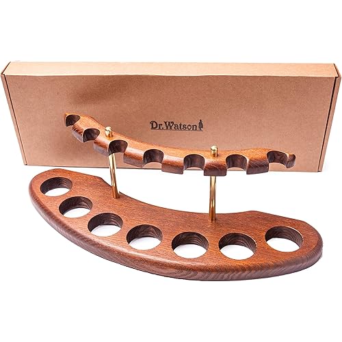 Dr. Watson - Wooden Tobacco Pipe Stand - ARCH VII - For 7 Tobacco Smoking Pipes, Handmade from Solid Wood