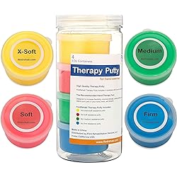FlintRehab Premium Quality Therapy Putty 4 Pack, 3-oz Each for Hand Exercise Rehab. Fidgeting, and Stress Relief