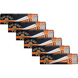 Zig-Zag Rolling Papers - Pre-Rolled Paper Cones - Ultra Thin 1 14 size 84 mm - 6 Pack 36 Cones