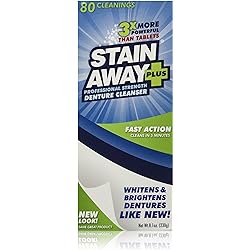 Stain Away Plus Denture Cleanser, 8.1-Ounce Pack of 3 Bonus pack 90 for the price of 80