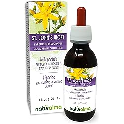 St. John's Wort Hypericum perforatum herb with Flowers Alcohol-Free Tincture Naturalma | 4 fl oz Liquid Extract in Drops | Herbal Supplement | Vegan | Product of Italy